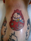 猫ダルマ　Dahruma cat｜刺青｜大阪タトゥー｜N | osaka tattoo | traditional tattoo | tebori